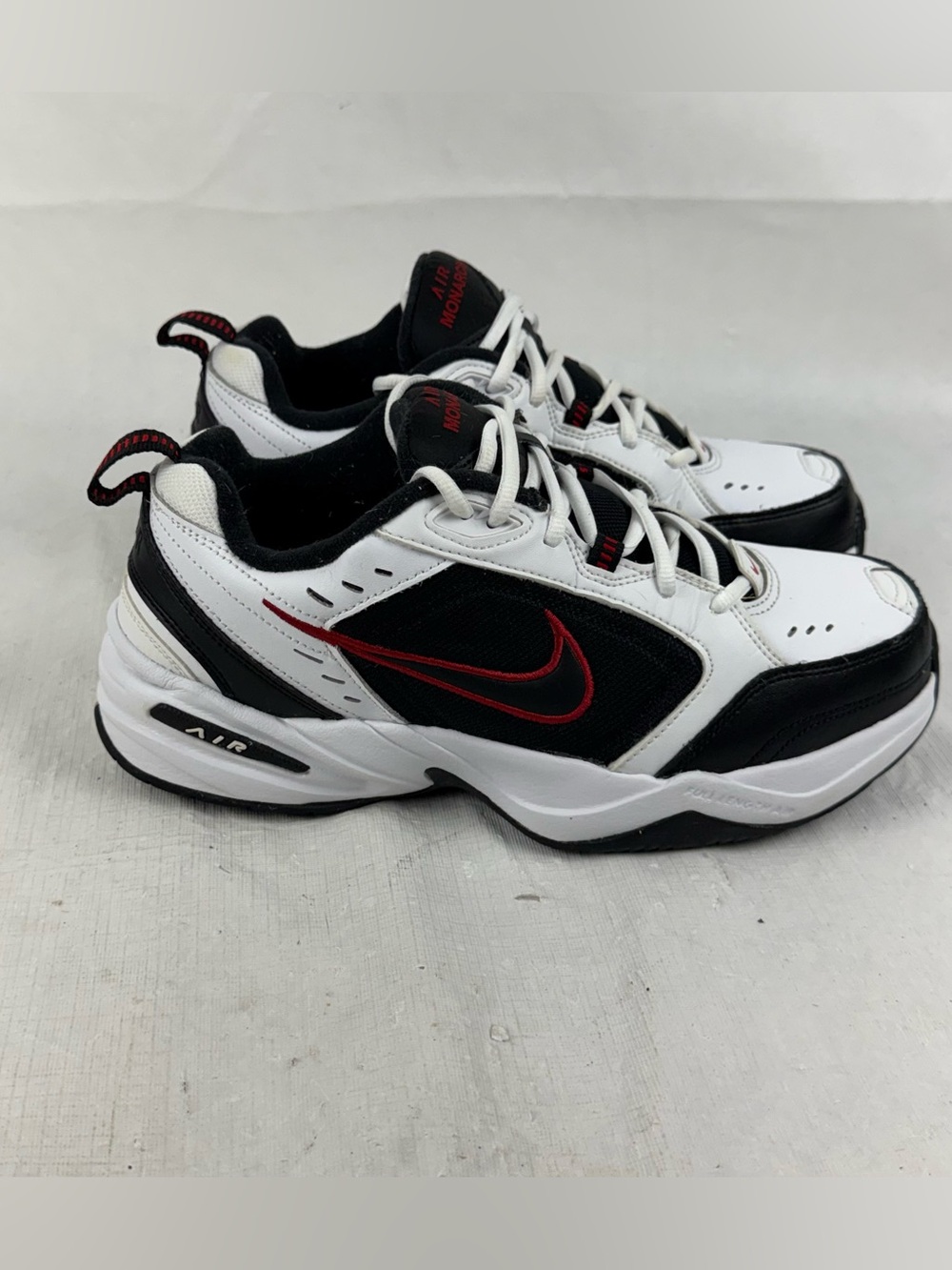 Nike Air Monarch IV 416355-101 Mens 9.5 WTraining Shoes White Black Red Sneakers